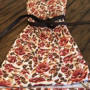 Peruvian Connection Cream Floral Dress Medium